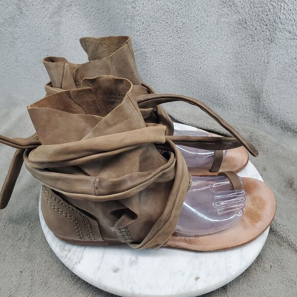 Free People Shoes Womens EU 41 US 9.5-10 Brown Leather Delaney Gladiator Sandals - Picture 7 of 11